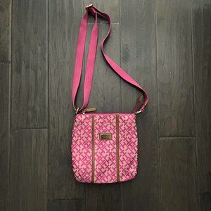 Pink Y2K Vintage Tommy Hilfiger Pattern Logo Crossbody Bag